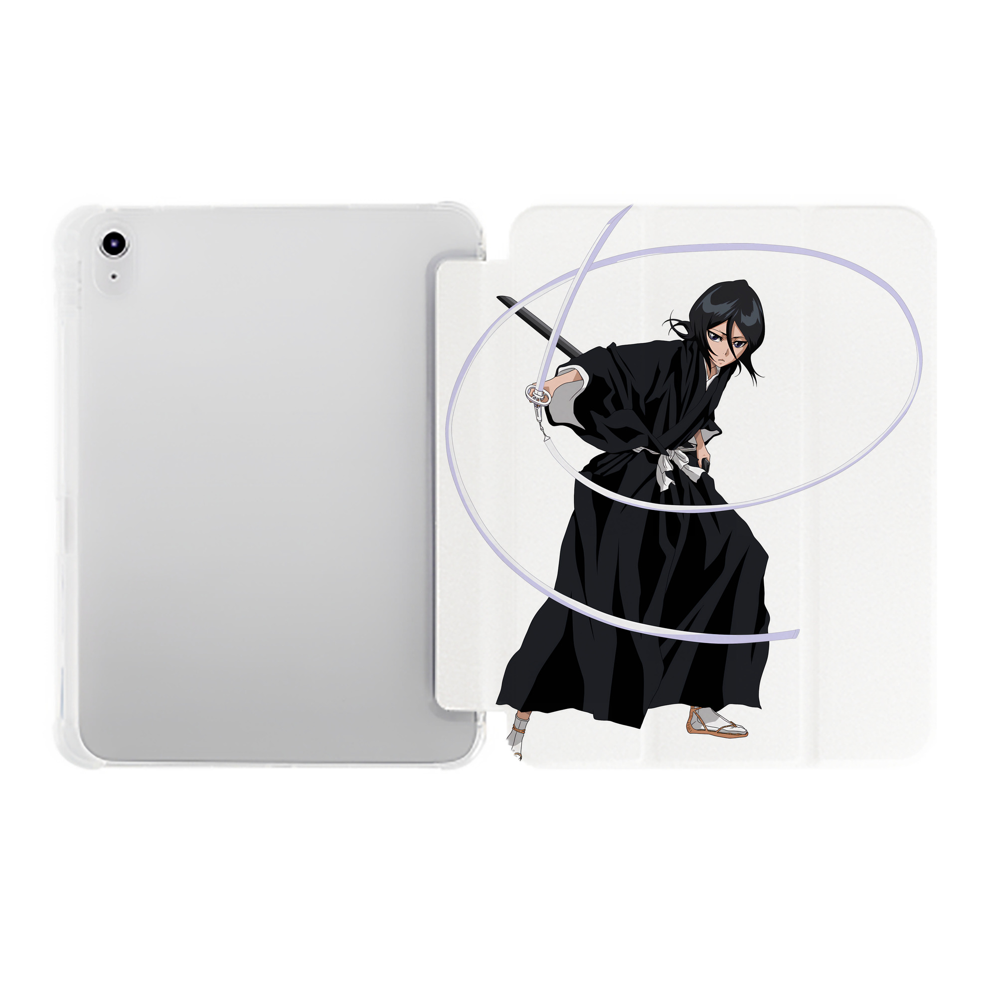 （画像用） ブリーチ 朽木ルキア BLEACH Kuchiki Rukia IPad ケース ペン収納付き 三つ折りスタンド PUレザー×シリコン 対応機種9.5/10.5/10.9インチ